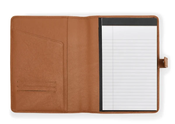 An open Leatherology A5 Snap Journal