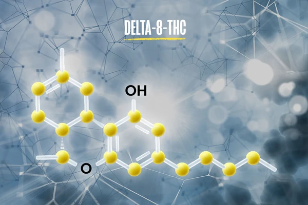 The chemical structure of delta-8-thc