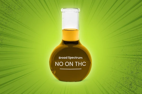 An container of Broad Spectrum CBD showing "No on THC"